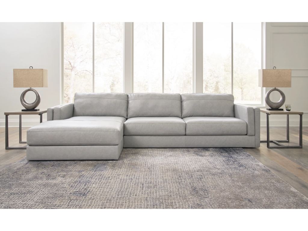Amiata Modern Gray Leather Sofa