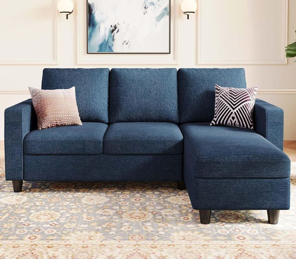 Belffin Convertible Sectional Blue Sofa