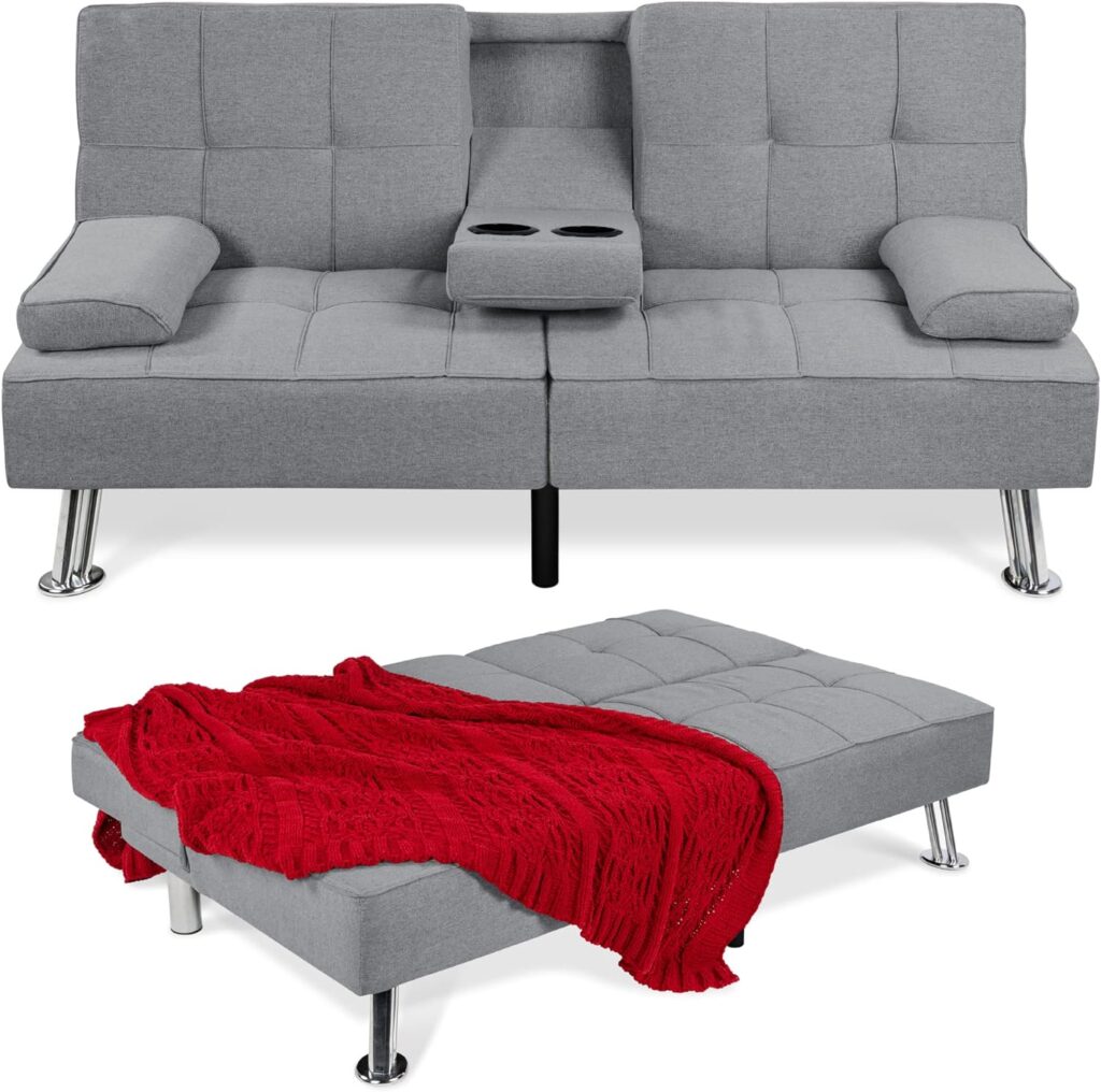 Best Choice Products Linen Futon Sofa