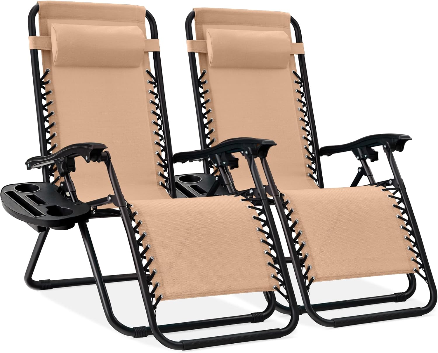 Best Choice Products Set of 2 Adjustable Steel Mesh Zero Gravity Lounge Chair