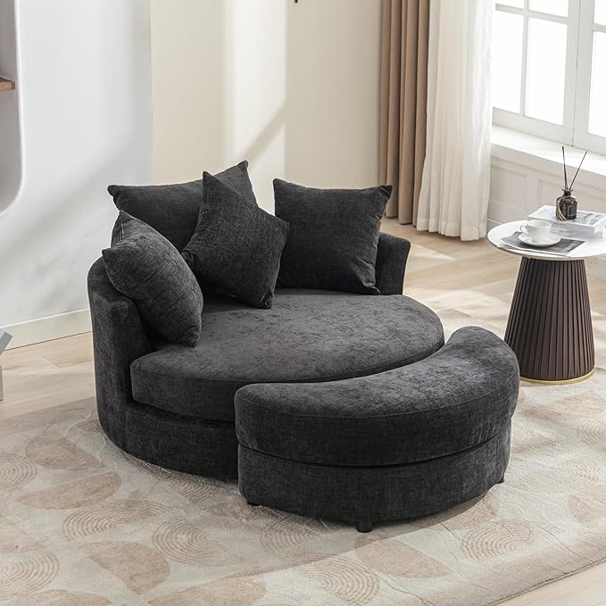 DEINPPA Swivel Round Barrel Chair Sofa