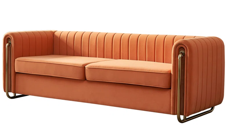 Everly Quinn Orange Sofa