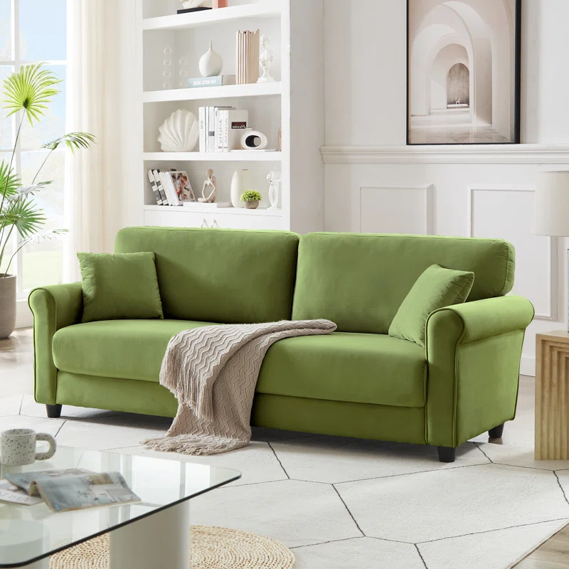 House of Hampton® Green Velvet Sofa