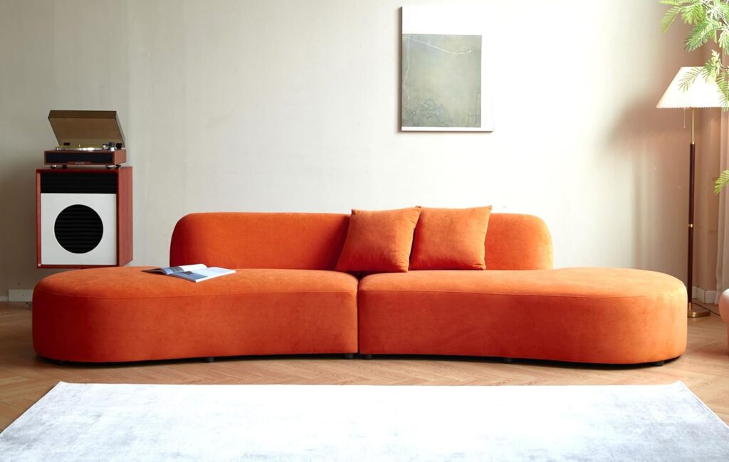 US Pride Furniture Orange Sofa