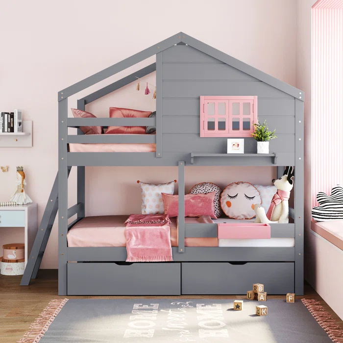 Vandenbosch Twin over Twin 2 Drawer Standard Bunk Bed