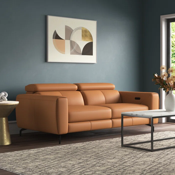 Wade Logan 82 Leather Power Reclining Sofa