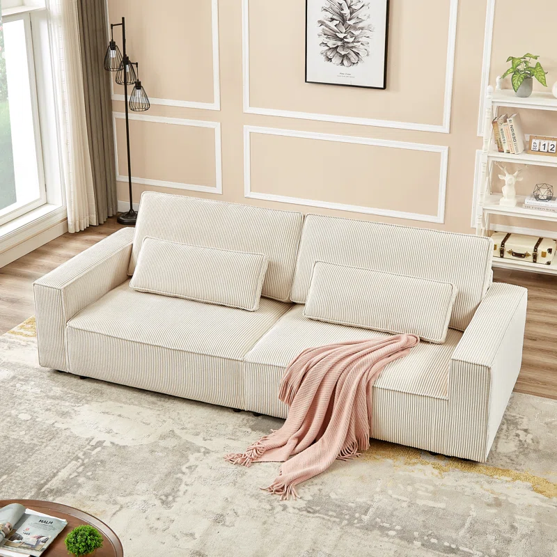 Wade Logan Brandiann White Sectional Sofa
