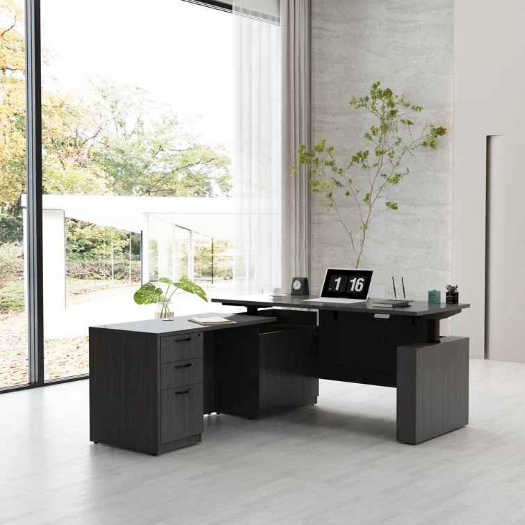 Adjustable L-Shaped Executive Desk