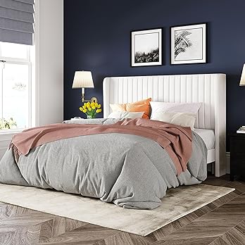 Allewie Upholstered White Queen Platform Bed