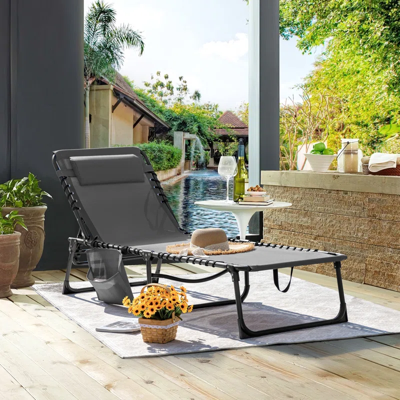 Arlmont & Co. Serik Folding Outdoor Metal Lite Cot