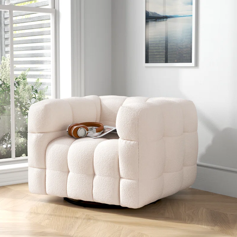 Avdul Upholstered Swivel Armchair