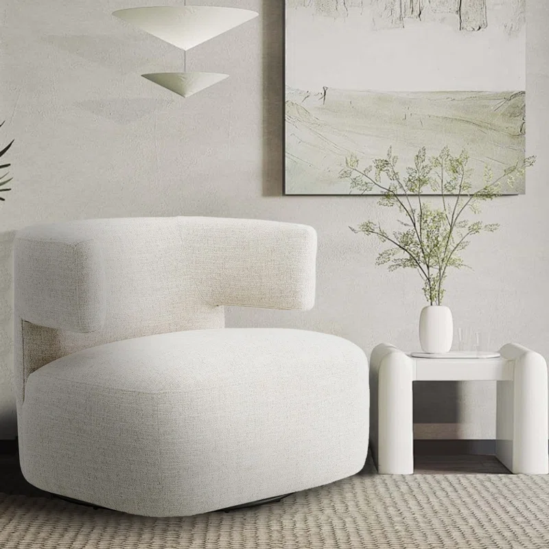 Bascom Upholstered Swivel Armchair