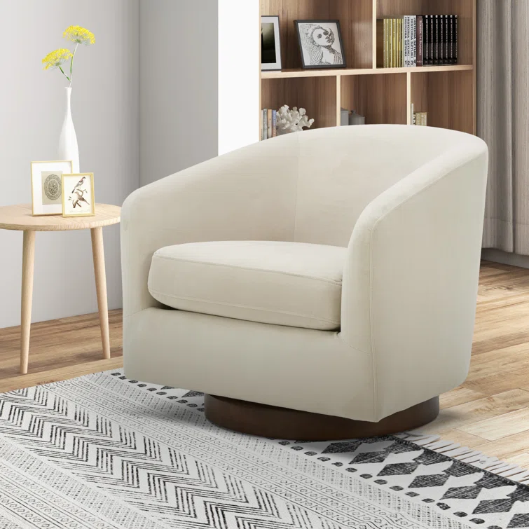 Bennett Upholstered Swivel Barrel Chair