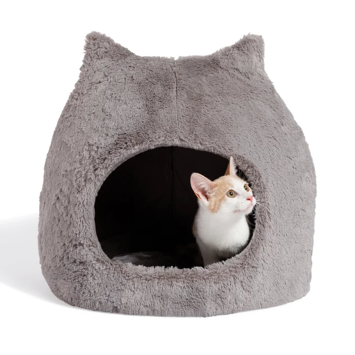Fur Meow Hut Hooded Cat Bed