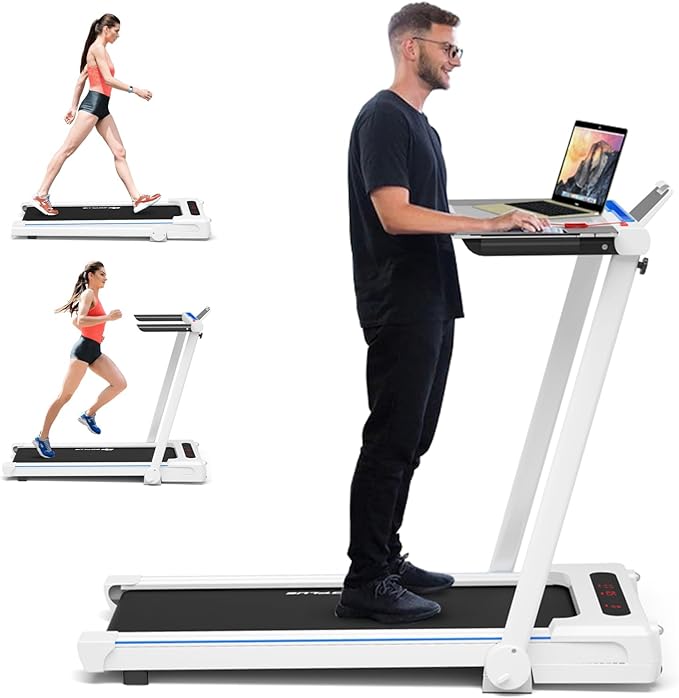 Goplus 3-in-1 Treadmill with Large Desk