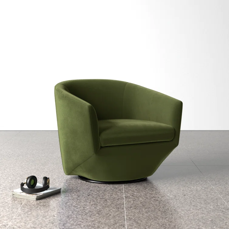 Haddie Upholstered Swivel Barrel Chair