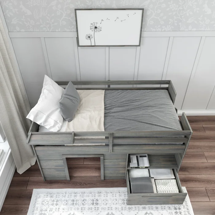 Harper & Bright Designs Full Loft Bed with Storage