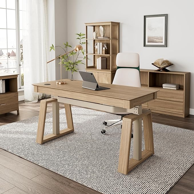 Home Office Computer Desk with Storage Modern Workstation with Memory Controller