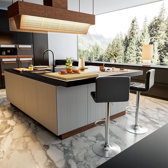 Kitchen Counter Bar Stool Extra Height Square Island Barstool with Back