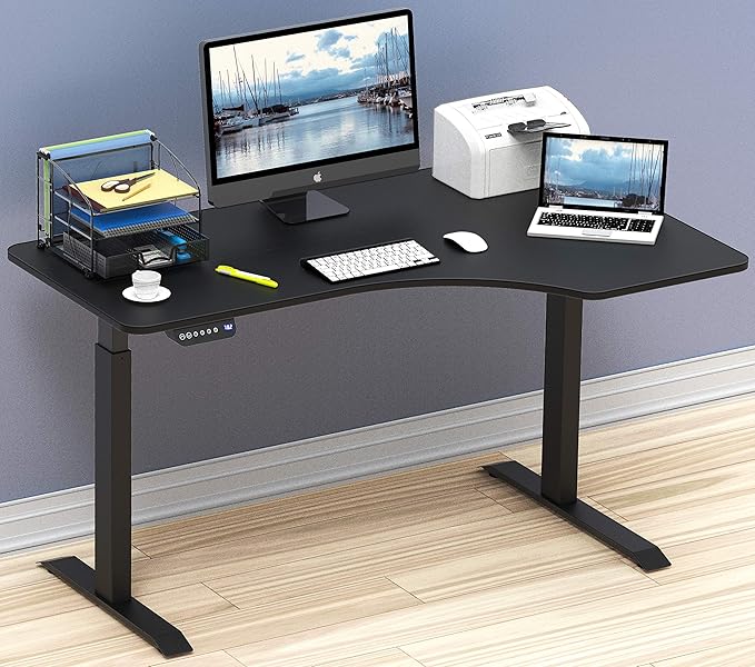 L-Shaped Standing Desk with Right Facing Corner