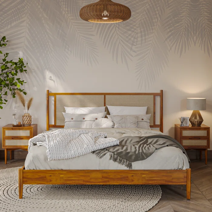 Latitude Run® Oliver Rattan Bed Frame