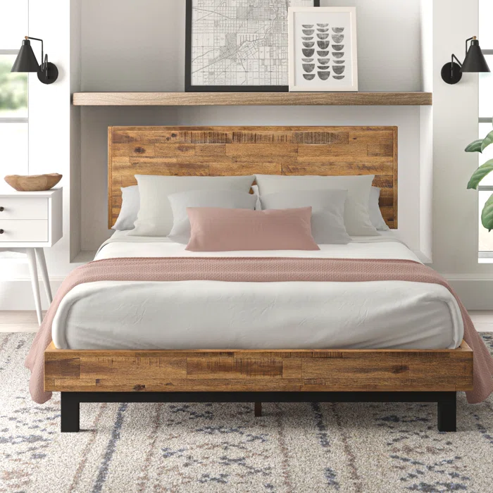 Millwood Industrial Modern Solid Wood Platform Bed