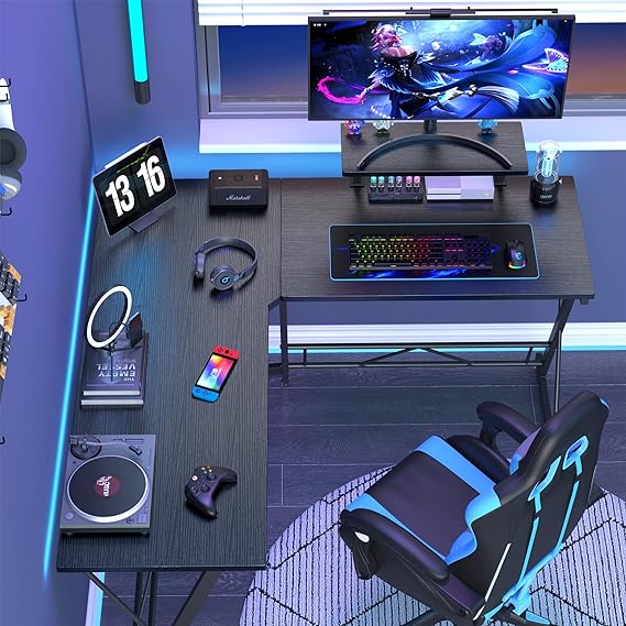 Mr IRONSTONE L Shaped Gaming Desk Corner Computer Desk