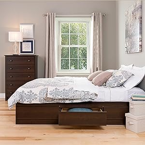 Prepac Mate’s Platform Storage Bed with 6 Drawers