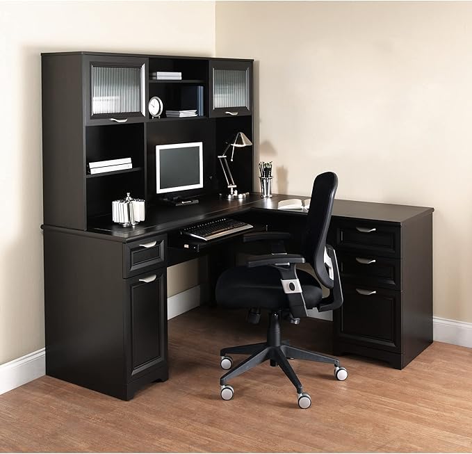 Realspace® Magellan 59W L-Shape Corner Computer Desk, Espresso