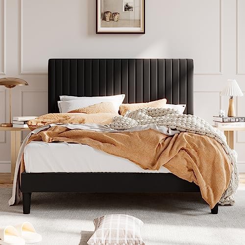 SHA CERLIN Queen Upholstered Platform Bed Frame