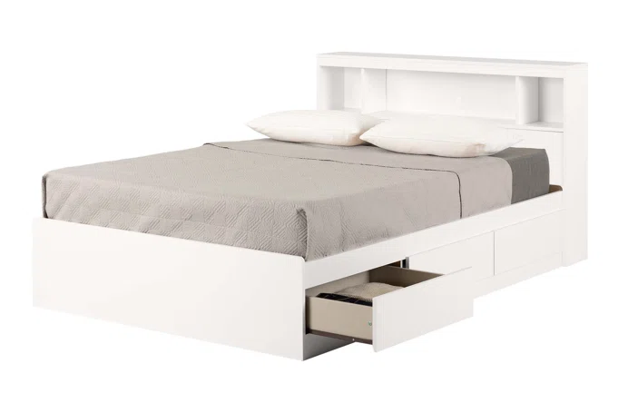 South Shore Fusion King Platform Bed with Storage and Headboard