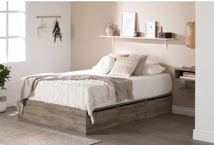 South Shore Fusion Queen Platform Bed with Footboard