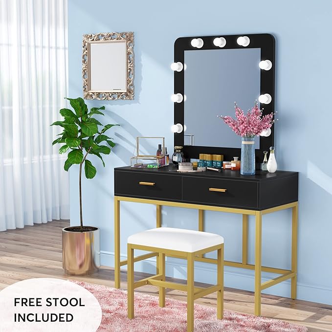 Tribesigns Vanity Table Set with Lighted Mirror