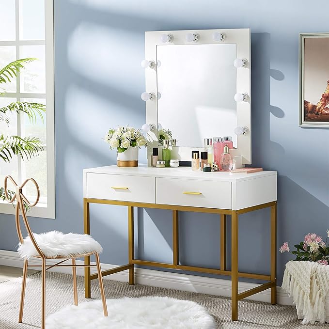 Tribesigns Vanity Table with Lighted Mirror