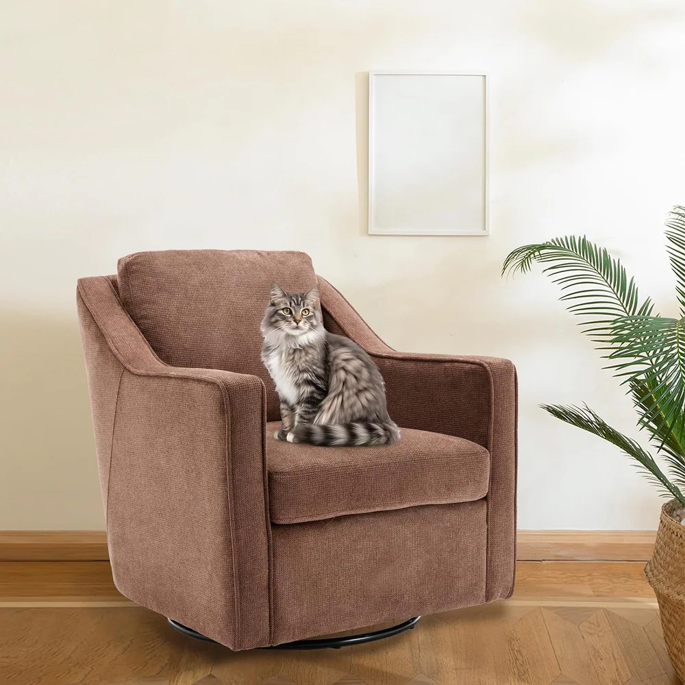 Upholstered 360° Swivel Accent Chair