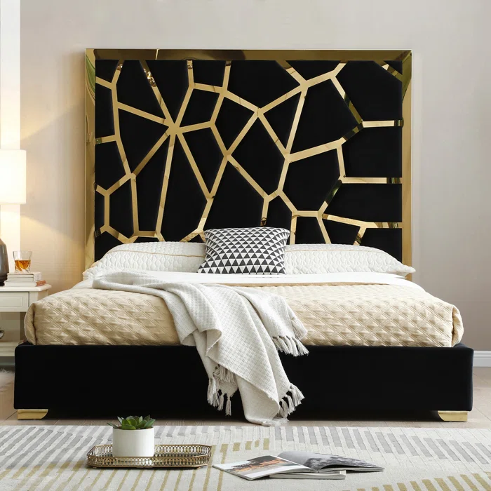 Mercer41 Vendhan Upholstered Metal Platform Bed