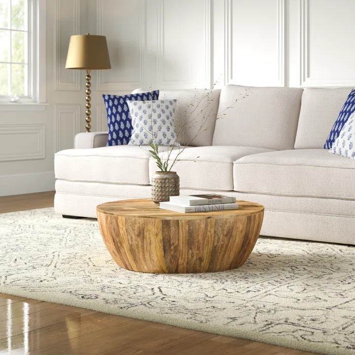 Vivenne Mango Wood Drum Coffee Table