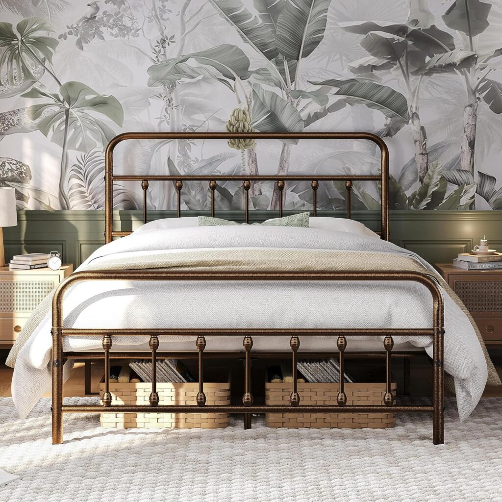 Yaheetech Iron Queen Bed Frame