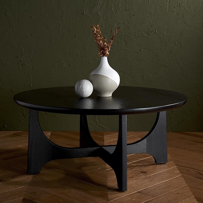 Contemporary Black Round Coffee Table