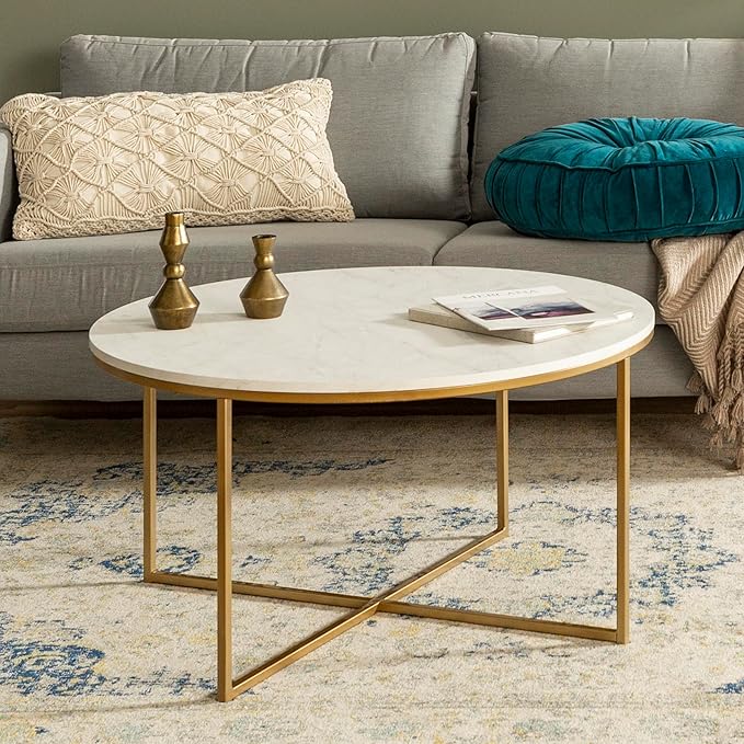 Faux White Marble Coffee Table