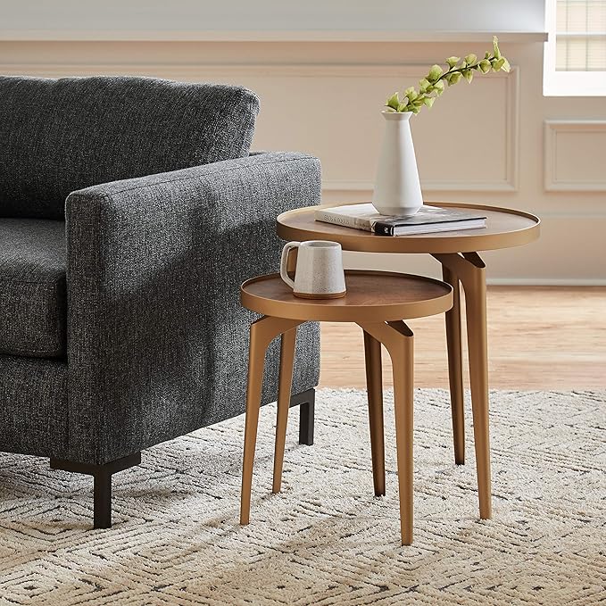 Rivet Mid-Century Nested Metal Side Tables