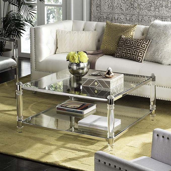 Safavieh Couture Home Isabelle Glam Silver Acrylic Coffee Table