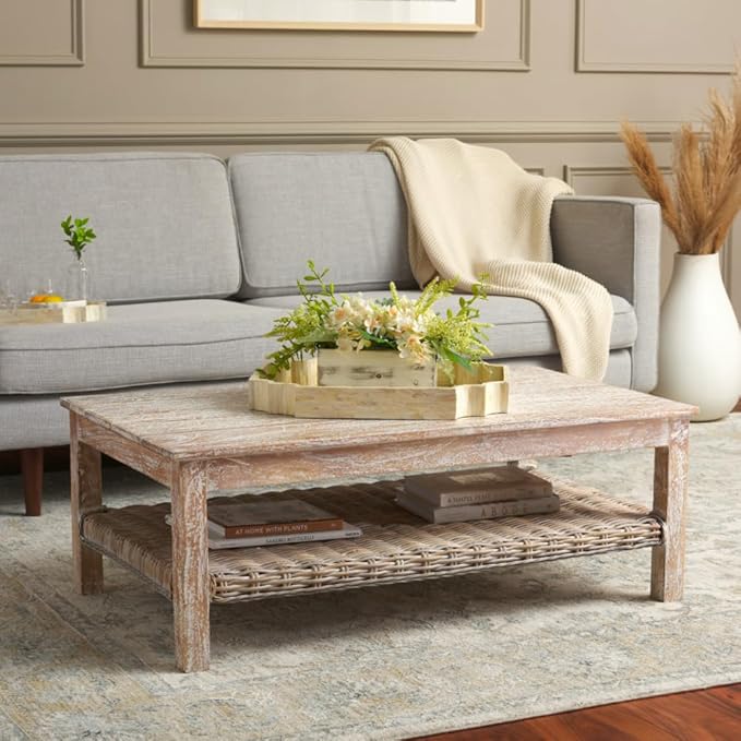 Safavieh Home Collection Minerva Rattan Coffee Table