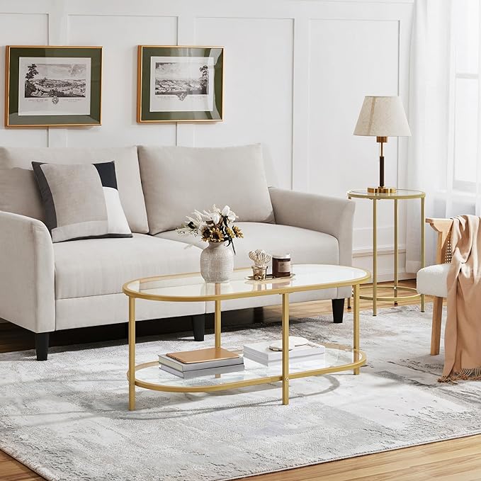 Yaheetech Gold Coffee Table